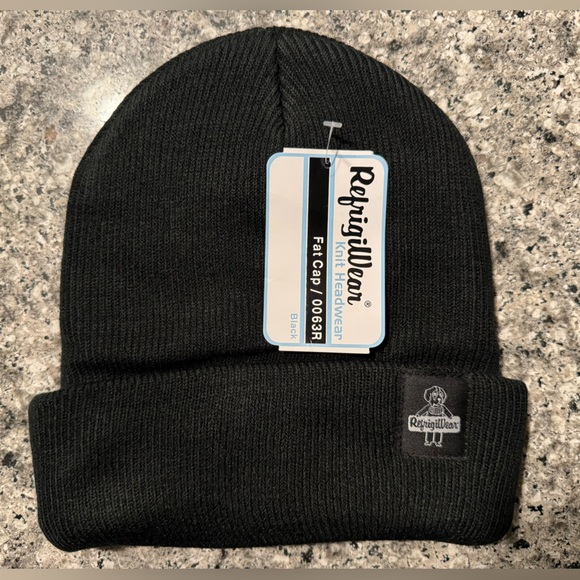 RefrigiWear Black Fat Cap Knit Beanie for Men and Women, One Size Fits Most - Picture 3 of 9